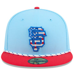 San Francisco Giants 2025 Fourth of July 59FIFTY Fitted Hat - Light Blue/Red | New Era