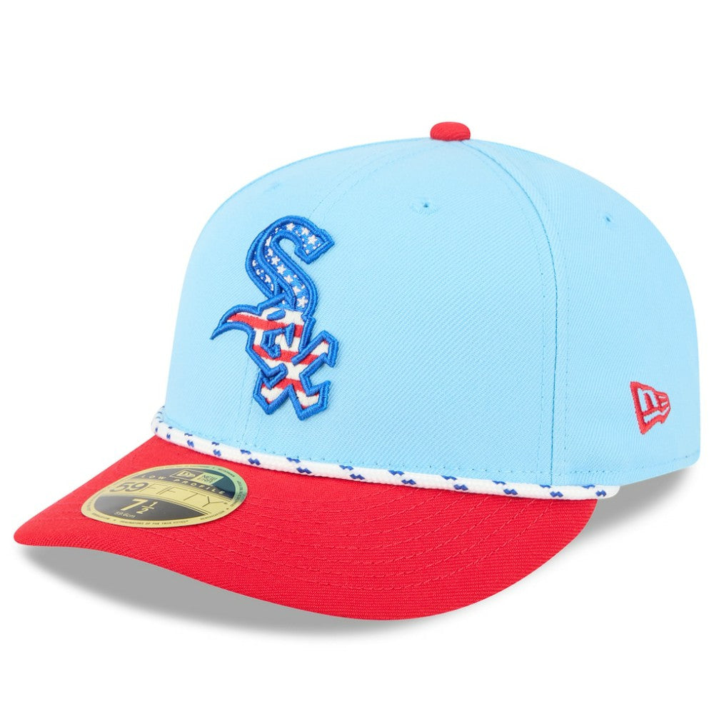 Chicago White Sox 2025 Fourth of July Low Profile 59FIFTY Fitted Hat - Light Blue/Red | New Era