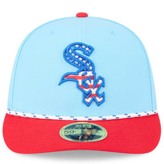 Chicago White Sox 2025 Fourth of July Low Profile 59FIFTY Fitted Hat - Light Blue/Red | New Era