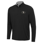 San Francisco 49ers Antigua Content Quarter-Zip Pullover Top - Black on sale