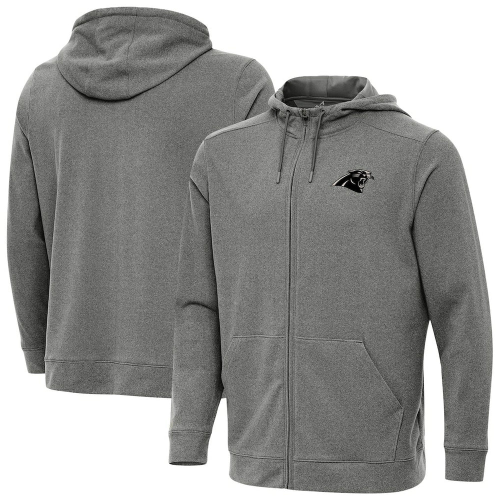 Carolina Panthers Antigua Effortless Full-Zip Hoodie Jacket - Heather Black discount