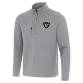 Las Vegas Raiders Antigua Insider Quarter-Zip Jacket - Gray on sale