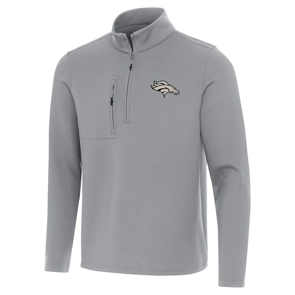 Denver Broncos Antigua Insider Quarter-Zip Jacket - Gray on sale