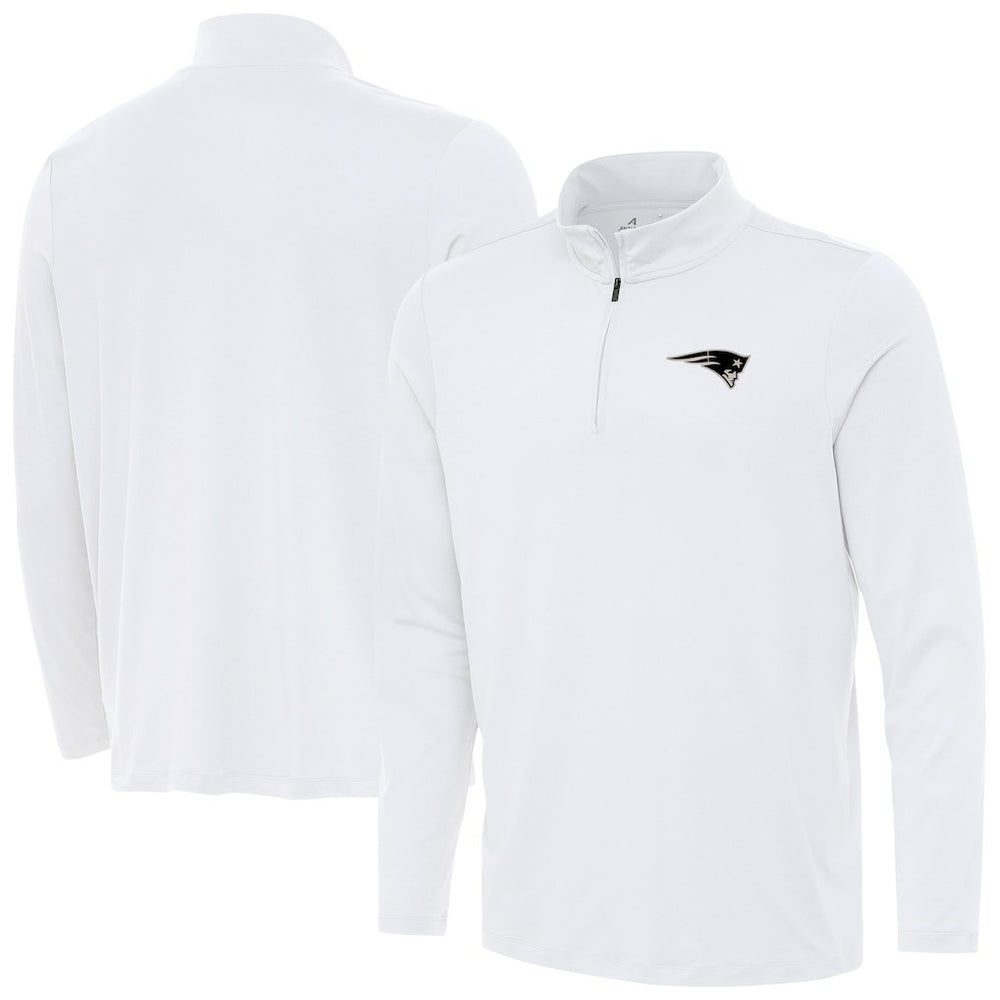 New England Patriots Antigua Reprocess Quarter-Zip Top - White on sale