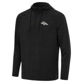 Denver Broncos Antigua Spikes Raglan Quarter-Zip Hoodie - Heather Black for sale