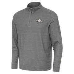Denver Broncos Antigua Subtle Quarter-Zip Top - Heather Black discount