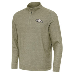 Denver Broncos Antigua Subtle Quarter-Zip Top - Heather Olive discount