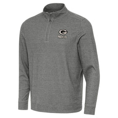 Green Bay Packers Antigua Subtle Quarter-Zip Top - Heather Black for sale