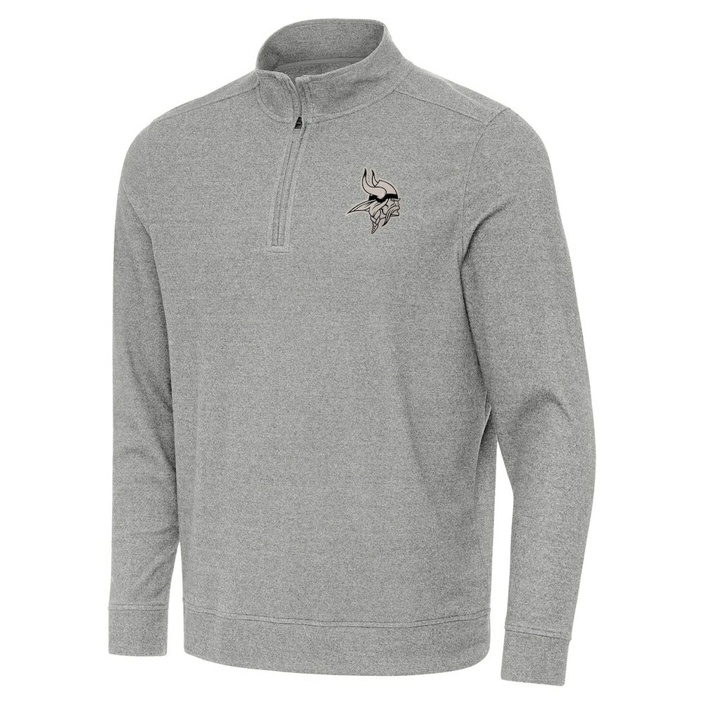Minnesota Vikings Antigua Subtle Quarter-Zip Top - Heather Gray cheap