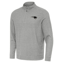 New England Patriots Antigua Subtle Quarter-Zip Top - Heather Gray cheap