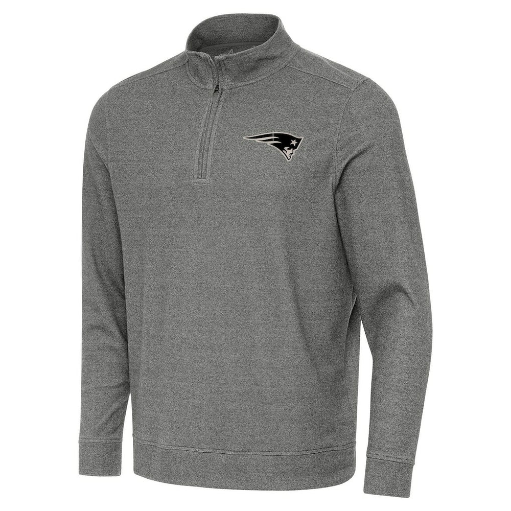 New England Patriots Antigua Subtle Quarter-Zip Top - Heather Black online