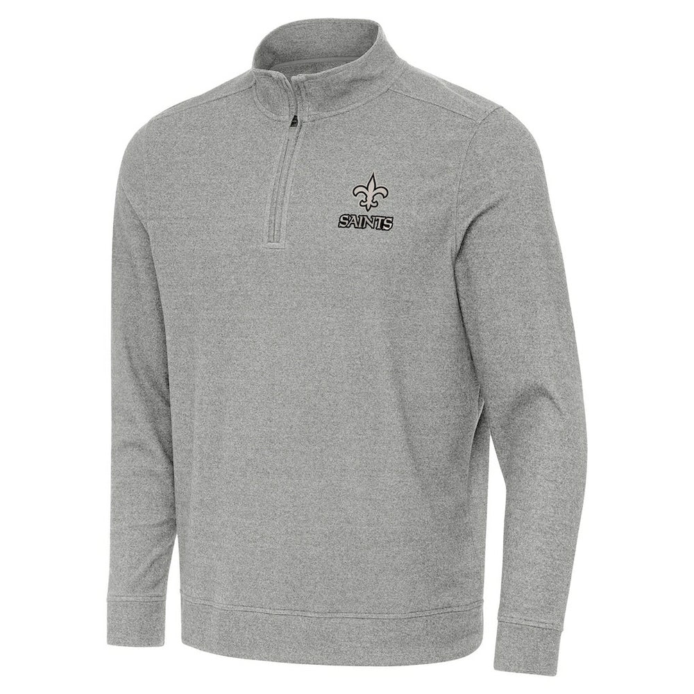 New Orleans Saints Antigua Subtle Quarter-Zip Top - Heather Gray for sale