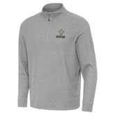 New Orleans Saints Antigua Subtle Quarter-Zip Top - Heather Gray for sale