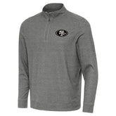 San Francisco 49ers Antigua Subtle Quarter-Zip Top - Heather Black discount
