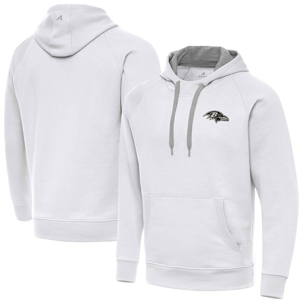Baltimore Ravens Antigua Brushed Carbon Victory Pullover Hoodie - White sale
