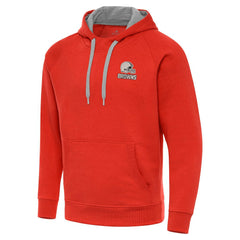 Cleveland Browns Antigua Brushed Carbon Victory Pullover Hoodie - Orange sale