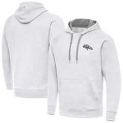 Denver Broncos Antigua Brushed Carbon Victory Pullover Hoodie - White on sale