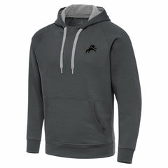 Detroit Lions Antigua Brushed Carbon Victory Pullover Hoodie - Charcoal for sale