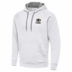 Green Bay Packers Antigua Brushed Carbon Victory Pullover Hoodie - White for sale