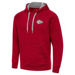 Kansas City Chiefs Antigua Brushed Carbon Victory Pullover Hoodie - Red on sale