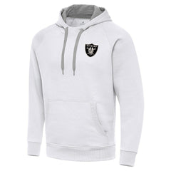 Las Vegas Raiders Antigua Brushed Carbon Victory Pullover Hoodie - White online