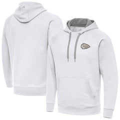 Kansas City Chiefs Antigua Brushed Carbon Victory Pullover Hoodie - White for sale