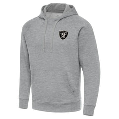 Las Vegas Raiders Antigua Brushed Carbon Victory Pullover Hoodie - Heather Gray sale
