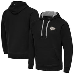Kansas City Chiefs Antigua Brushed Carbon Victory Pullover Hoodie - Black online
