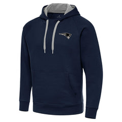 New England Patriots Antigua Brushed Carbon Victory Pullover Hoodie - Navy on sale