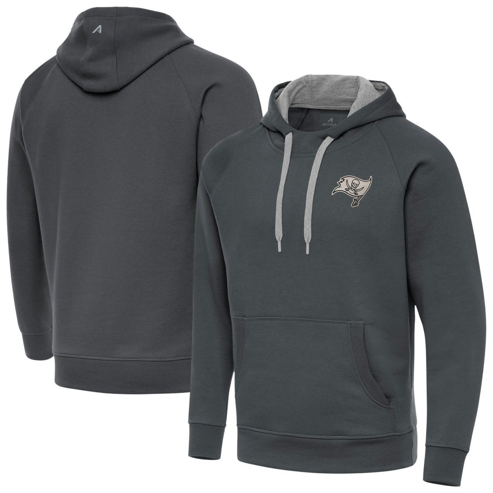 Tampa Bay Buccaneers Antigua Brushed Carbon Victory Pullover Hoodie - Charcoal for sale