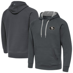 San Francisco 49ers Antigua Brushed Carbon Victory Pullover Hoodie - Charcoal discount