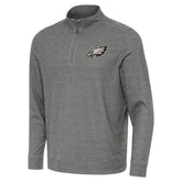 Philadelphia Eagles Antigua Subtle Quarter-Zip Sweatshirt - Heather Black for sale