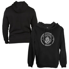 Manchester City 1863FC Monochrome Badge Fleece Pullover Hoodie - Black discount