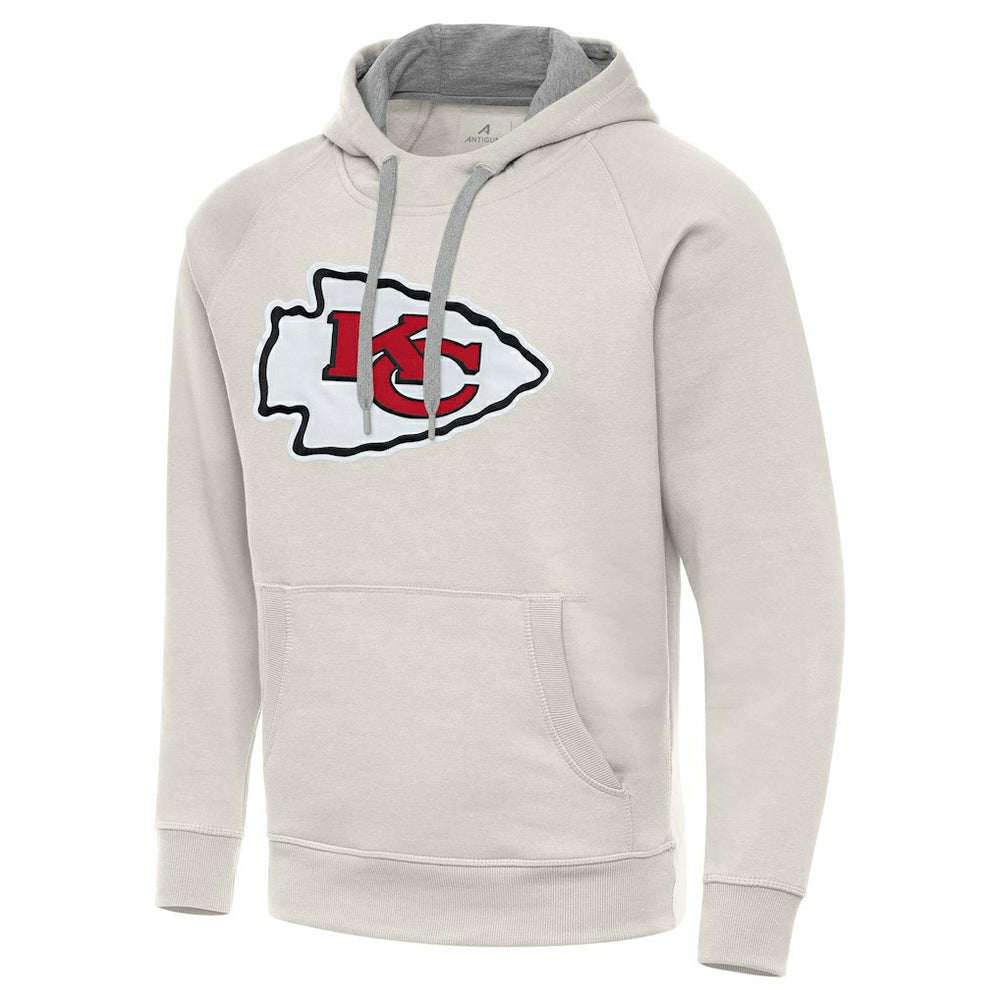 Kansas City Chiefs Antigua Victory Raglan Pullover Hoodie - Cream cheap