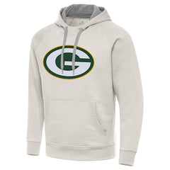 Green Bay Packers Antigua Victory Raglan Pullover Hoodie - Cream cheap