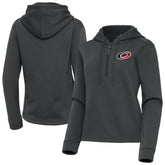 Carolina Hurricanes Antigua Women's Contemporary Quarter-Zip Hoodie Pewter