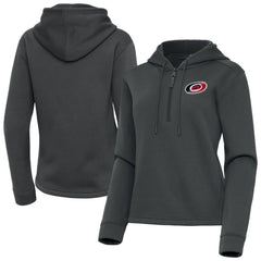 Carolina Hurricanes Antigua Women's Contemporary Quarter-Zip Hoodie Pewter