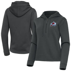 Colorado Avalanche Antigua Women's Contemporary Quarter-Zip Hoodie Pewter