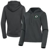 Dallas Stars Antigua Women's Contemporary Quarter-Zip Hoodie Pewter