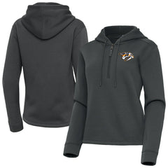 Nashville Predators Antigua Women's Contemporary Quarter-Zip Hoodie Pewter