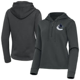 Vancouver Canucks Antigua Women's Contemporary Quarter-Zip Hoodie Pewter