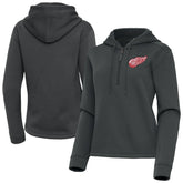 Detroit Red Wings Antigua Women's Contemporary Quarter-Zip Hoodie Pewter
