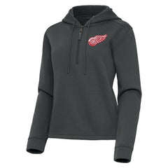 Detroit Red Wings Antigua Women's Contemporary Quarter-Zip Hoodie Pewter