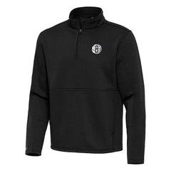 Brooklyn Nets Antigua Twist Quarter-Zip Pullover Top - Black outlet