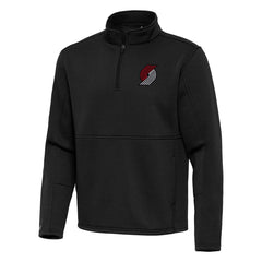 Portland Trail Blazers Antigua Twist Quarter-Zip Pullover Top - Black on sale