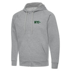Men's New York Jets Antigua Victory Full-Zip Hoodie - Heather Gray cheap