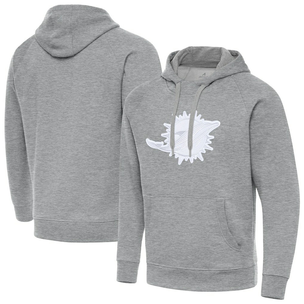 Miami Dolphins Antigua Victory Pullover Hoodie - Heather Gray online