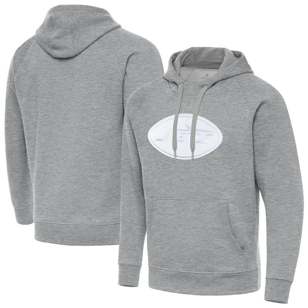 New York Jets Antigua Victory Pullover Hoodie - Heather Gray sale