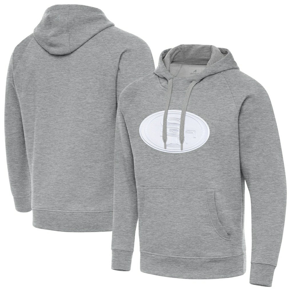 San Francisco 49ers Antigua Victory Pullover Hoodie - Heather Gray discount