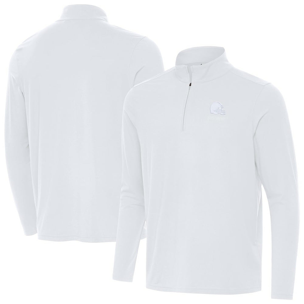 Cleveland Browns Antigua Intent Quarter-Zip Jacket - White for sale